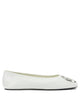 Tory Burch White Goat Bovine Leather Ballerinas