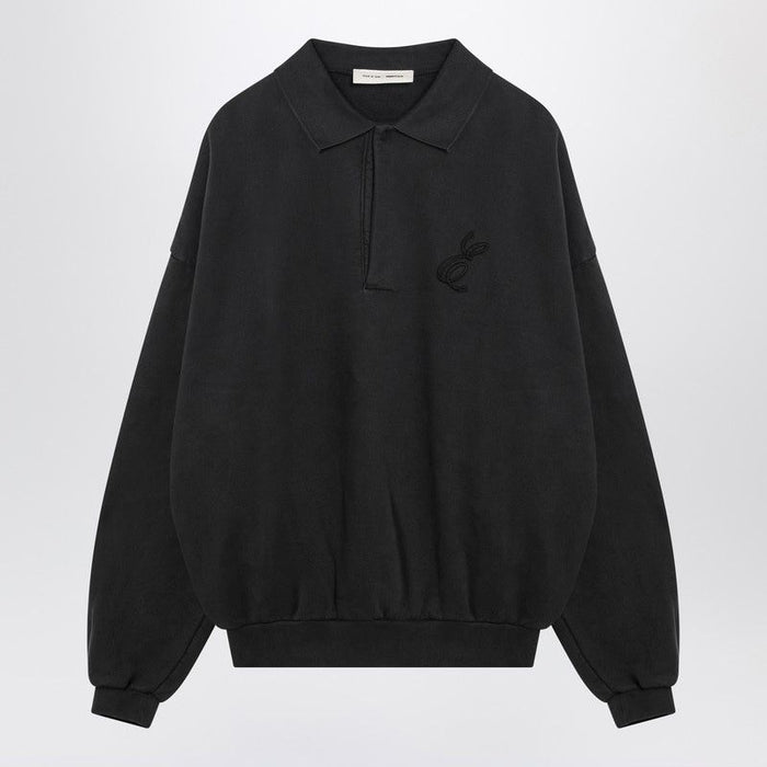 Fear Of God Essentials Fear Of God Essentials Black Embroidered Polo