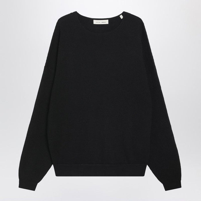 Fear Of God Essentials Black Waffleknit Sweatshirt