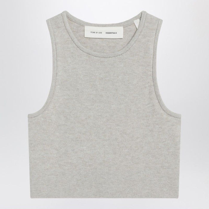 Fear Of God Essentials Ribbed Greige Cropped Top