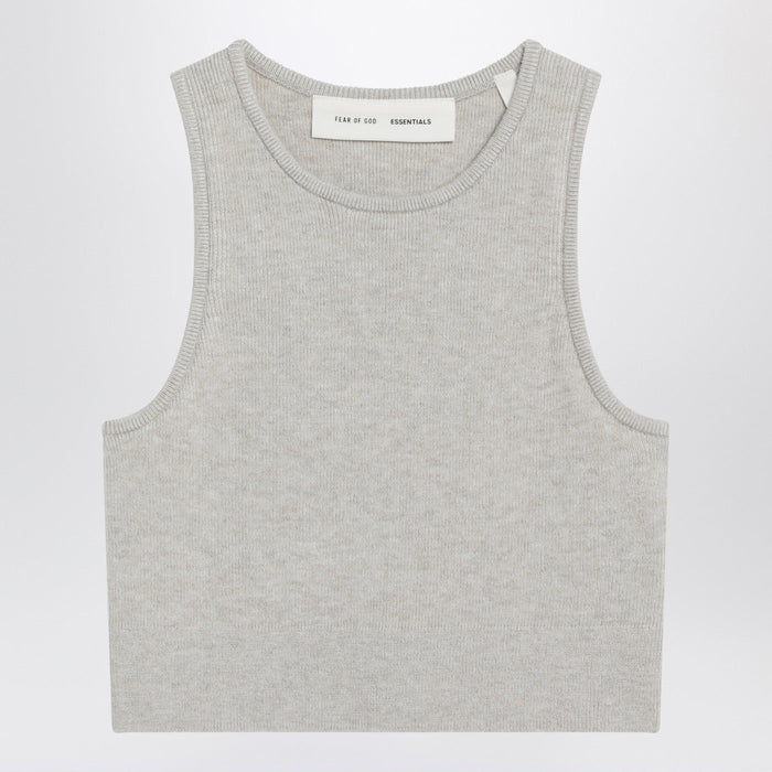 Fear Of God Essentials Ribbed Greige Cropped Top