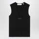Fear Of God Essentials Black Tank Top In Stretch Waffle Fabric