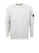 C.p.company White Long-Sleeved Shirt With Patch On The Left Sleeve.