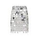Paco Rabanne Silver Maxi Sequins Mini Skirt