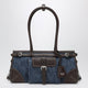 Prada Bonnie Medium Handbag In Blue Denim And Leather