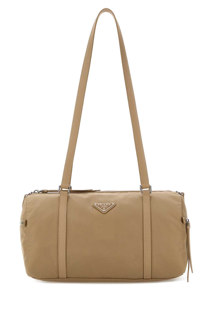 Prada Beige Re-Nylon Large Shoulder Bag