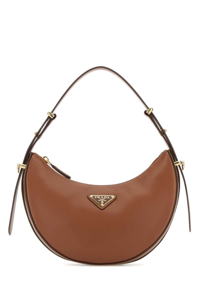 Prada Caramel Leather Arqu㨠Handbag