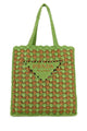 Prada Two-Tone Raffia Shopping Bag