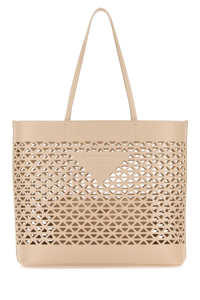 Prada Sand Leather Shopping Bag