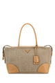 Prada Cappuccino Canvas Shopping Bag