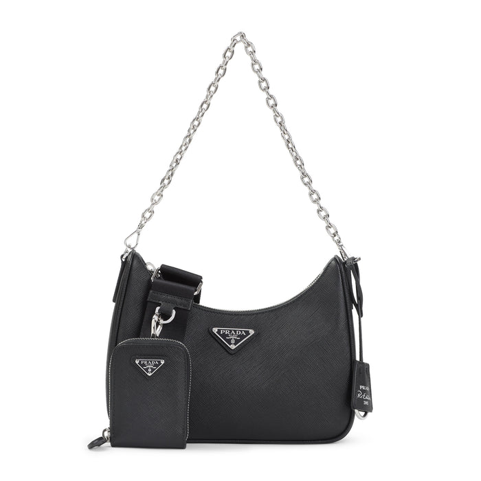 Prada Black Leather Re-Edition 2005 Shoulder Bag