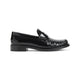 Prada Prada Black Leather Loafer With Logo