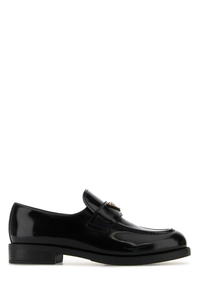 Prada Prada Brushed Leather Loafers With Logo