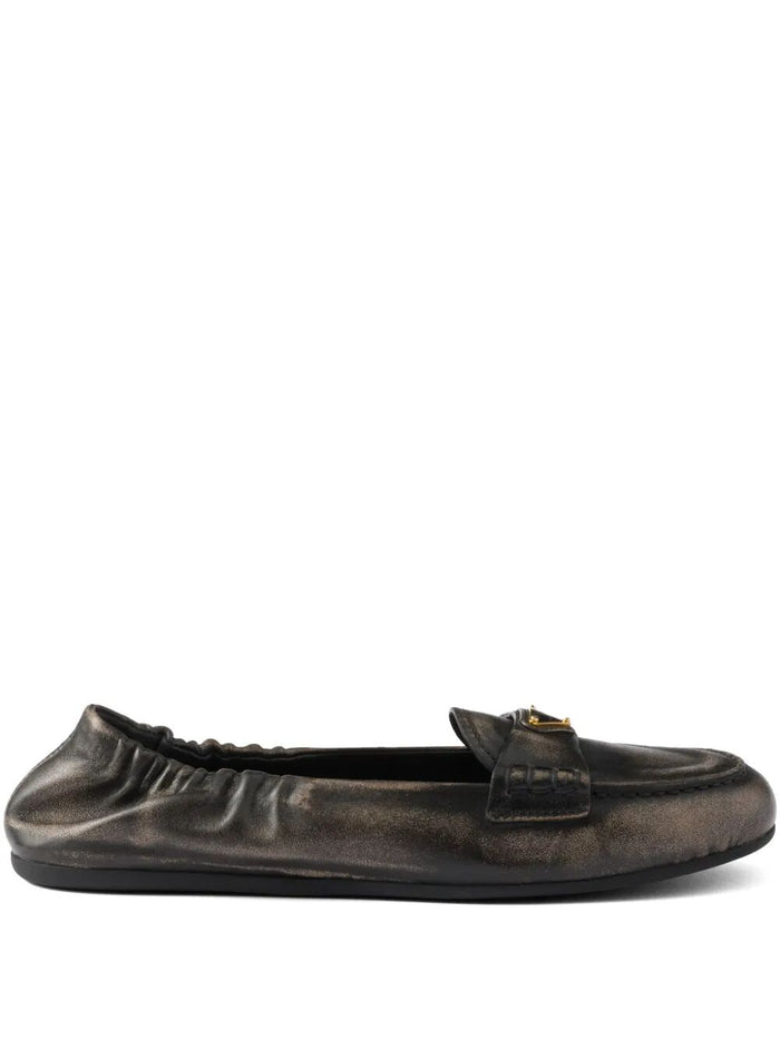 Prada Deconstructed And Flexible Nappa Leather Loafers