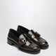 Prada Brushed Leather Moccasins In Burnt Color