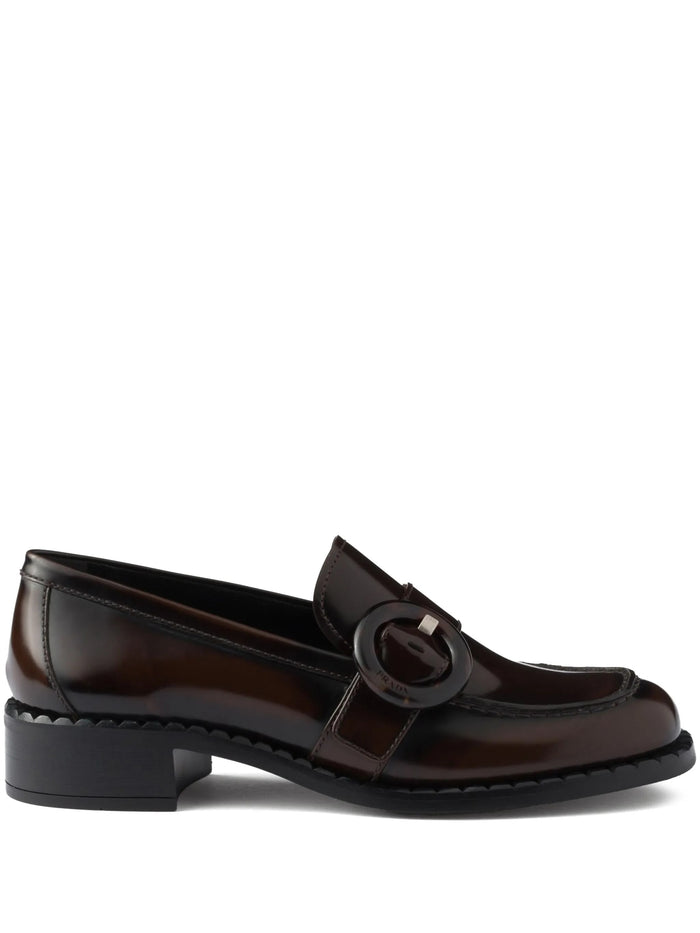 Prada Brown Wool Moccasins
