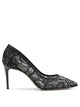 Casadei Black Leather Fabric Heeled Shoes