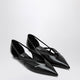 Prada Cut Out Black Brushed Leather Ballerina