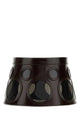 Prada Visor Brown In Leather And Plexiglass