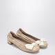 Prada Sandcolored Ballerina Flats With Maxi Bow