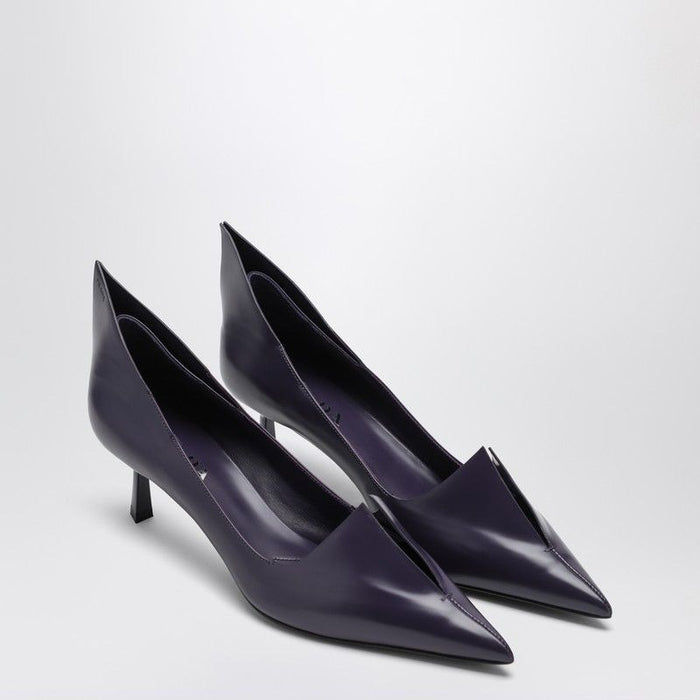 Prada Purple Brushed Leather Décolleté