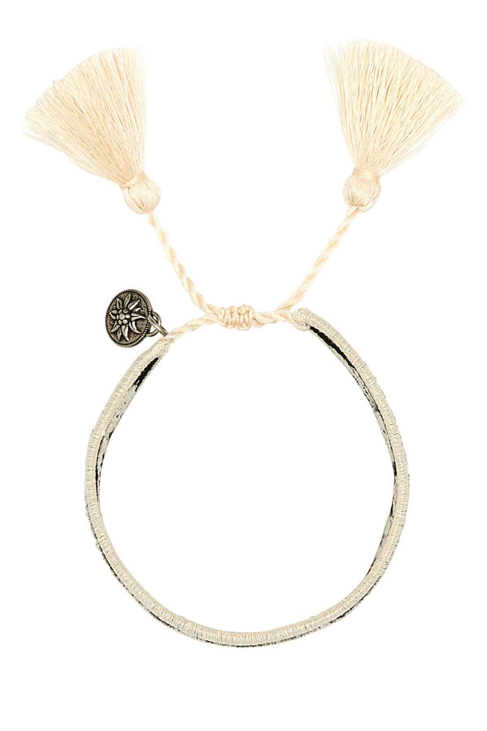 Prada Two-Tone Suede And Fabric Bracelet