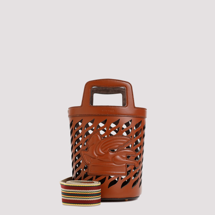 Etro Brown Leather Coffa Bucket Bag