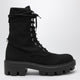 Prada Black Canvas Laceup Ankle Boots
