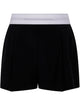 Alexander Wang High Waisted Pleated Short With Logo Elastic