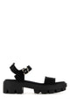 Prada Black Canvas Sandals