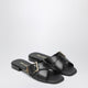 Prada Black Leather Slider Sandals With Buckle