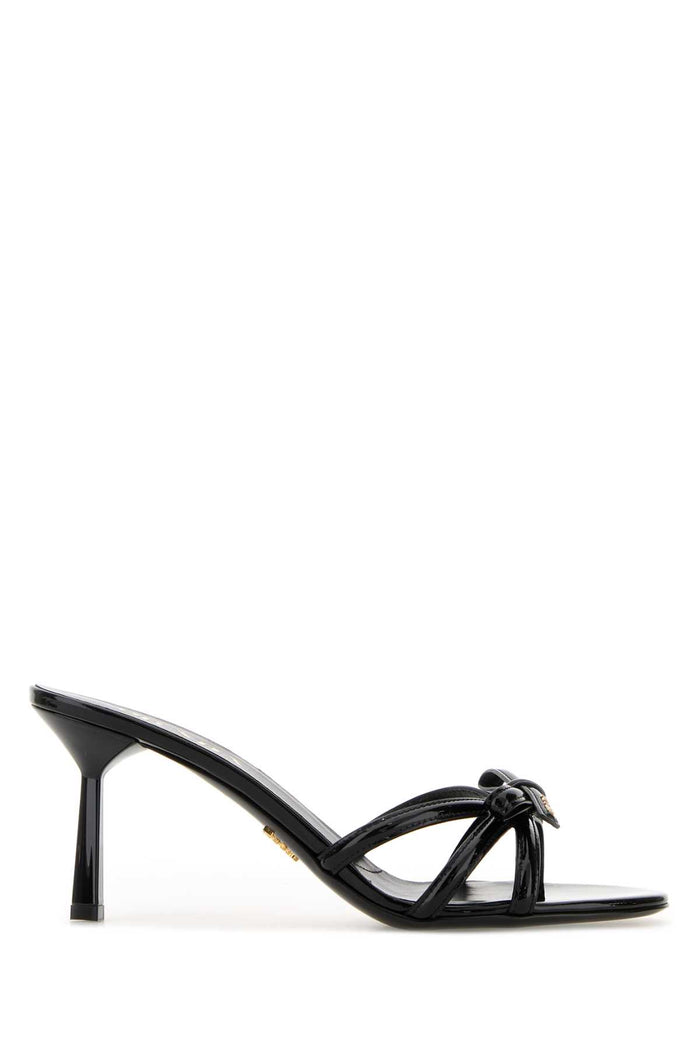 Prada Black Leather Mules