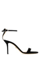 Mach&Mach Special Heart Black Suede Round Toe Sandals (85Mm