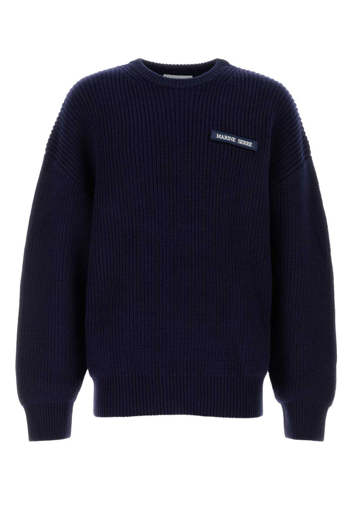 Marine Serre Ms Half Cardigan Knit Crewneck Sweater