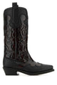 Ganni Mid Shaft Embroidered Western Boot Snake Bico