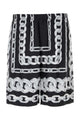 Versace Shorts Medusa Chains Print Silk Twill