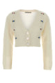 Alessandra Rich Carded Mohair Knit Cardigan With Embroidery