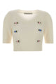 Alessandra Rich Carded Mohair Knit Jumper With Embroidery