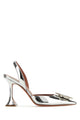 Amina Muaddi Begum Sling Mirror Silver + White Crystals 95 Mm C