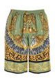 Versace Shorts Wild Cats Print Silk Twill