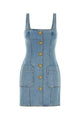 Balmain Sl Buttoned Light Blue Short Dress