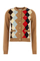 Ganni Cashmere Wool Mix Argyle Cardigan