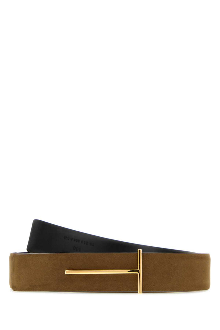 Tom Ford Natural Nubuck Reversible Slim T Belt 28 Mm