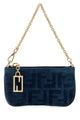 Fendi Mini Flat Pouch Denim Flock Ff