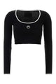 Marine Serre Moon Logo Bicolor Jersey Ls Roundneck T-Shirt