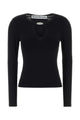 Alexander Wang Ls V-Neck Pullover With Crystal Necklace
