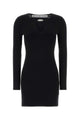 Alexander Wang Ls V-Neck Mini Dress With Crystal Necklace