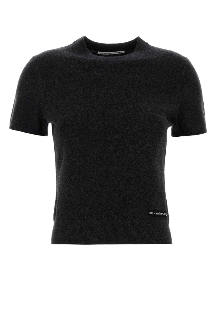 T By Alexander Wang Ss Crewneck Tee W/ Knit Logo Label