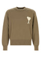 Ami Quota -Crewneck Sweater With Contrasted Ami De Coe