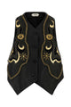 Versace Vest Leather Lamb With Gold Embroidery